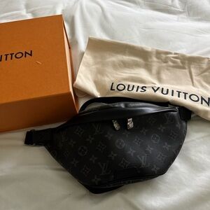 Louis Vuitton Black and Gray Monogram Belt Bag